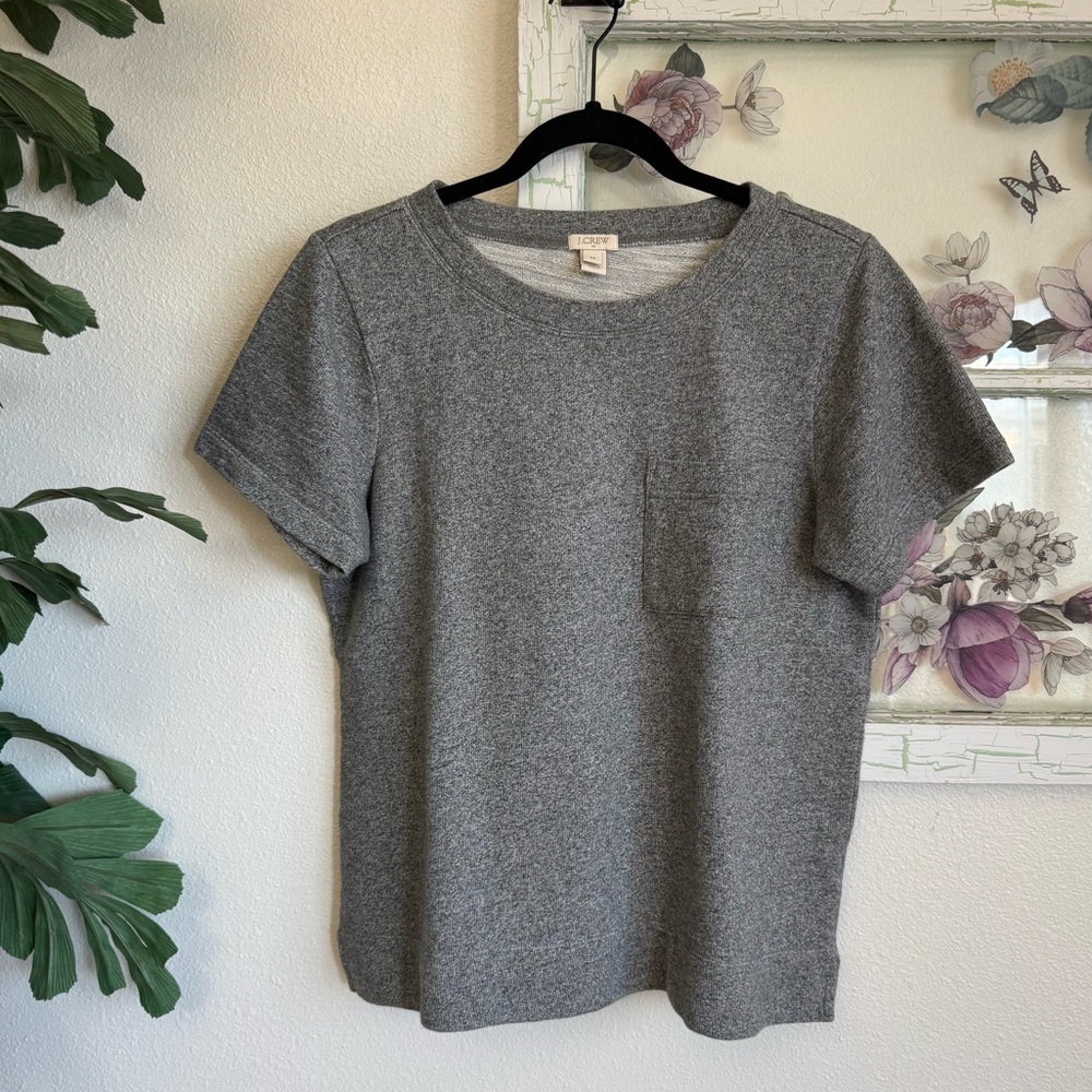 J.Crew Gray Speckled Knit Top Women’s Medium Short Sleeve